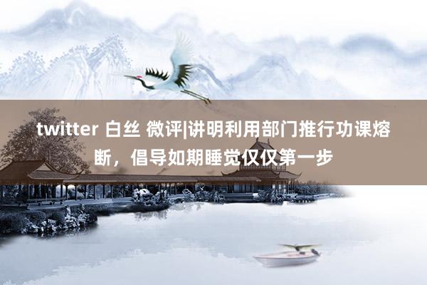 twitter 白丝 微评|讲明利用部门推行功课熔断，倡导如期睡觉仅仅第一步