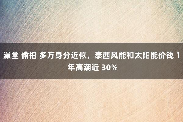 澡堂 偷拍 多方身分近似，泰西风能和太阳能价钱 1 年高潮近 30%