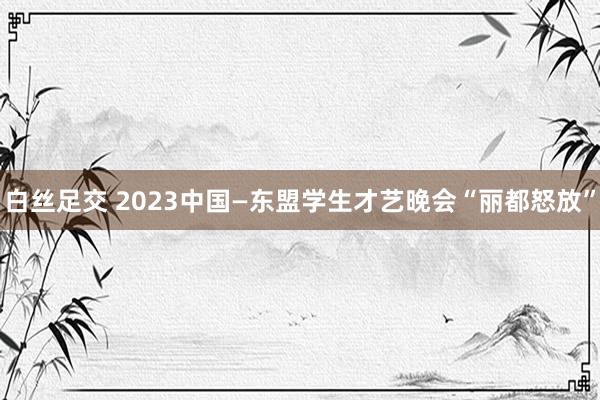 白丝足交 2023中国—东盟学生才艺晚会“丽都怒放”
