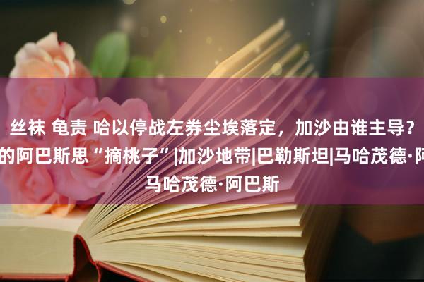 丝袜 龟责 哈以停战左券尘埃落定，加沙由谁主导？89岁的阿巴斯思“摘桃子”|加沙地带|巴勒斯坦|马哈茂德·阿巴斯