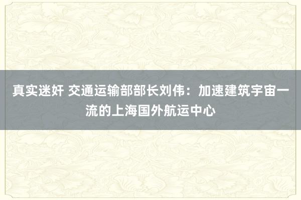 真实迷奸 交通运输部部长刘伟：加速建筑宇宙一流的上海国外航运中心