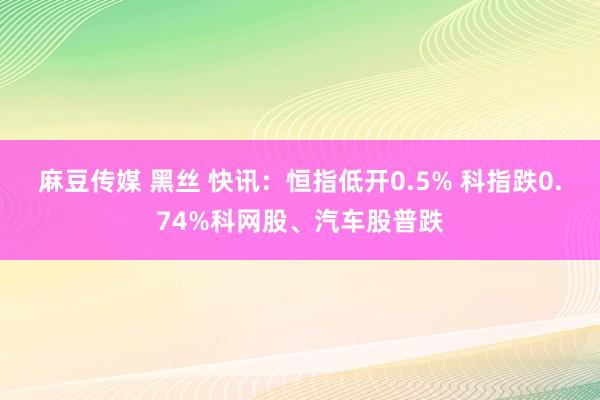麻豆传媒 黑丝 快讯：恒指低开0.5% 科指跌0.74%科网股、汽车股普跌